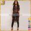 SHANGYI Fashion Black Rose Print Chiffon Longline women Blouse