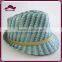 Women's Multi-Color Striped Design Fedora Hat with Beige PU Band