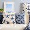 Decorative Blue Mediterranean Geometry Linen Car Cushion Cover