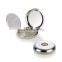 Unique design silver annual ring pattern empty compact powder packaging with mirror