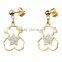 cubic zircon star heart stainless steel lovely bear necklace and earring jewelry set