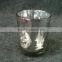 Electroplating silver glass candle holder with pattern,good for home decor