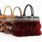 New Design Real Luxury Women's Cow Leather Fur Shoulder Bag/Fox Fur Bag with Cheap Price Fur Bag