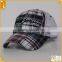 Customisation 3d embroidery tartan plaid mesh trucker caps