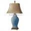 Factory wholesale bottle shape gallery cemaric chinese porcelain table lamp for hotel design with fabric shade