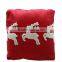 Embroidered Christmas Deer Cushion Cover