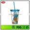 16oz double wall personalized plastic coffee travel mug with PVC insert