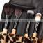 12Pcs Portable Cost-efficient Makeup Brush Kit Cosmetic Brush Set with Brown Leopard Folding Case
