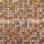 LJ JTC-1304 Beige Natural Stone Mix Golden Glass Mosaic Mesh Backed Floor Tiles Portugal Tiles Style Living Room Floor Tile