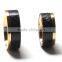 Customized 8mm width wedding band with comfort fit titanium couple ring with carbon fiber