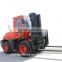 China New 5T Articulated 4WD Rough Terrain Forklift Truck for Sale, Optional 3 stage Mast / Side Shift / Fork Positioner