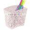 Pink Arc-shaped Metal Punched Pen Ruler Pencil Holder