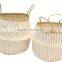 Zigzag seagrass storage basket/ Seagrass basket for home decor