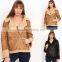 Camel Black Winter Fashion Steet Style Modest Long Sleeve sherpa faux leather rider jacket winter fur coat