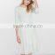 2016 new style girls high waisted ivory pleated midi skirt