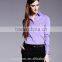 Slim Fit Long Sleeve Light Purple Dress Shirt Fahion Office Lady Shirt