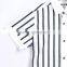 Short Sleeve Senior Cotton Strip School Uniform Shirt