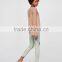 Wholesale woman fashion ruffle flounced sleeve soft mesh lady tops