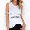 2015 Women New Design Letter Print Custom Muscle Tee/shirt
