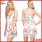 Sexy relaxed fit adjustable straps print women pajamas with lace trim
