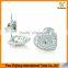 2017 new fashion Inlay zircon Platinum plating love heart five-pointed star earrings