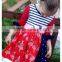 wholesale cute children boutique dress for fall little gril red ruffle dress