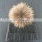 Fashion warm style ladies cashmere winter hats with fur pom pom