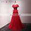 A17DL0014 O-neck Short Sleeve Shirt Keyhole Back Evening Dress Red Women Fashion Dress