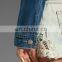 Wholesale Long Sleeve Denim Jacket Button Wash Light Blue Oversize Women Denim Jacket