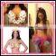 Aidocrystal Customized Sexy Ladies Belly Dance Costume Lantern Blouse Rhinestone Bra Top