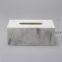 OEM Rectangular Marble Tissue Box with Polyresin Material