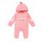 Spring and autumn cute dinosaur hooded zip-up baby romper with halength