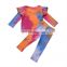 Newborn Baby Girls Boys Tie-dyeing Outfits Autumn Spring Long Sleeve Tops T Shirt + Pants Ribbed Children Clothing Set 1-5Years