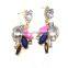 2015 Newest Design Colorful rhinestone women fashion earring stud jewelry