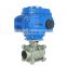 DKV 50mm water flow control ss304 316L electric actuator welded 3 piece electric controlled hydraul ball valves for water air