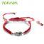Topearl Jewelry Cubic Zirconia 925 Sterling Silver Beads Flip-flops Charm Hand-knitted Bracelet for Women 9SB07