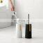 2022 eco friendly bathroom custom magic black toilet brush stainless steel toilet cleaning brush plastic toilet brush holder