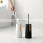 2020 Creative replaceable bristle white and black plastic and stainless steel bathroom toilet brush with holder
