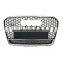 RS5 front bumper grille for Audi A5 S5 B85 carbon fiber Chrome black high quality center honeycomb mesh grill  2012-2016