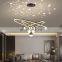 Modern Luxury LED Ring Chandelier For Home Indoor Long Staircase Decor Black Pendant Light