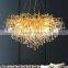 Modern Clear Glass Drop Hanging Lamp Gold Luxury Chandeliers For Dining Room Light Fixture Salon Hotel Decor