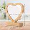 Heart Shaped Magnet Stand Sublimation Blank Bamboo Photo Picture Frame Desktop Decoration Valentine's Gift