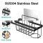 Stainless Steel Kitchen Sink Caddy Organizer Punch Free 3 In 1 Drainage Storage Rack with Rag Hanger Sink Sponge Holder