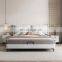 Nordic european designs leather wooden beds king queen size