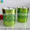 2016 Newest Morden Green glitter design glass votive candle cups glass jars for candle making wholesale home decorate