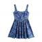 Spring new dress, women's print, slim fit and slimming, casual suspender design, niche and versatile
