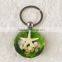 Promotional round shape butterfly and starfish fashion key chain