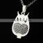 New stylish high quality stainless steel diamond OWL pendant necklace wholesale