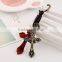 2015 Hot Sale Fashion Punk Style Keychain Cross Shape Pendant Leather Keychain