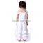 Wholesale Kids Solid Elegant Cotton Dresses Lace Girls Ruff Sleeve Long Dress One Piece Party Dress